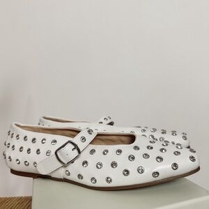 Ballerinas with Rhinestone apliques white color